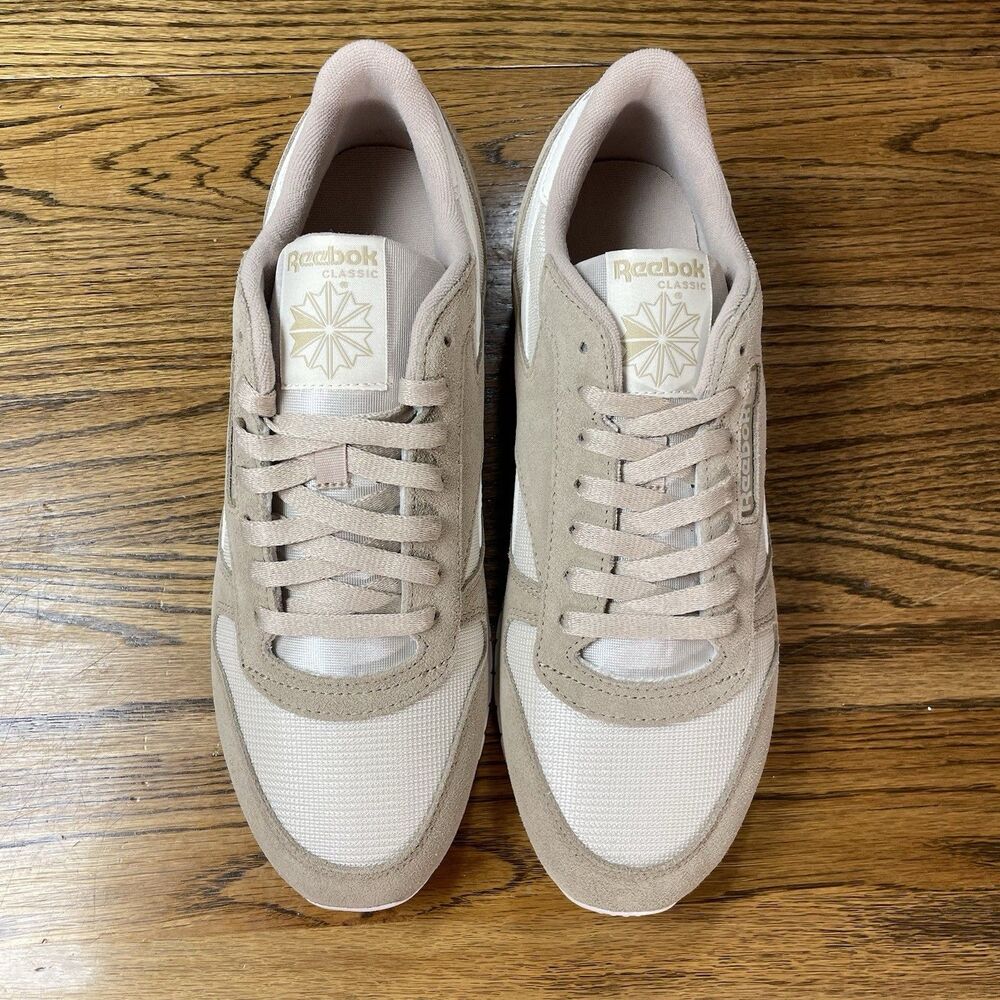 Reebok Classic Leather Shoes Men Size 11.5 Tan Oat Alabas Chalk Casual NEW - Picture 4 of 7